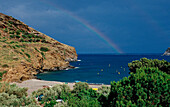 Mediterranean Bay with rainbow,  Spain, Mediterranean Sea, Costa Brava