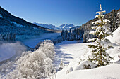 winterscenery in the bavarian Alps, Upper Bavaria, Germany