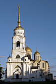 Bell tower (19th century) and Assumption Cathedral (originally erected in 1158-1160, the cathedral was expanded in 1185-1189), Vladimir. Golden Ring, Russia