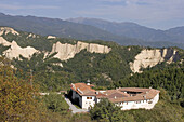 Rozhen Monastery (Monastery of the Nativity of the Virgin) and Pirin mountains. Bulgaria