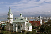 Russian Orthodox Church in Motomachi district, Hakodate. Hokkaido, Japan