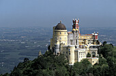 Pena National Palace seen from Cruz Alta, Sintra. Portugal