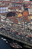 Cais da Ribeira (Ribeira quay) and Douro river, Porto. Portugal