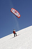 Kite-skiing on Mt. Hood. Oregon, USA