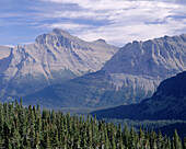 Afternoon view from Logan Pass. Glacier National Park. Montana. USA