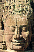 Head of relief at Temple of Bayon, complex of Angkor Thom. Angkor. Cambodia