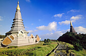 Temple atop Doi Inthanon peak (2.585 m.), the highest peak in Thailand