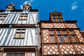 Half timbered buildings in Rouen old town. Normandy. France
