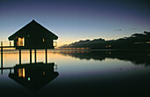 Le Meridien Hotel bungalows at sunset. Tahiti. French Poynesia
