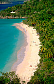 Beach in Trunk Bay in Saint John Island. U.S. Virgin Islands