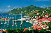 Harbour. View from the south. St. Barthelemy. Gustavia. French West Indies. Caribbean