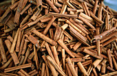 Cinnamon sticks in Marigot Saturday market. St. Martin. French West Indies