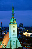 Saint Martin Cathedral and city from Castle. Bratislava. Slovakia