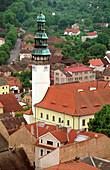 View of Domazlice from St. Dean s Church tower. West Bohemia. Czech Republic