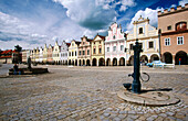 Renaissance houses (16th century). Namesti Zachariase z Hradce. Telc. South Moravia. Czech Republic