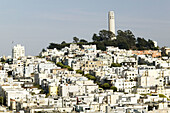 Coit Tower and Telegraph Hill in San Francisco. California, USA