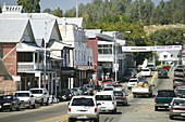 View along Main Street in the fromer gold rush town of Sutter Creek. Gold Country. California, USA