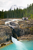 Yoho National Park in autumn, Natural Bridge Falls, Emerald River. British Columbia, Canada