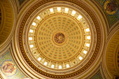 Interior of dome detail, Wisconsin State Capitol Building. Madison. Wisconsin, USA