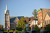 Town center, Swiss Historical Village. New Glarus. Wisconsin, USA