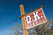 OK Corral gunfight sign. Tombstone, America s gunfight capital. Arizona, USA