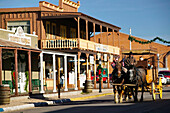 Cowboy buildings and stagecoach in Tombstone, America s gunfight capital. Arizona, USA