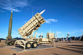White Sands Missile Range Museum: Patriot surface-to-air missile and launcher. New Mexico, USA