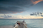 Barbados, St. Lawrence Gap: Sunset Watching on the Pier (NR)