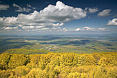View from Mt. Kekes TV Tower. Mt. Kekes, Tallest Mountain in Hungary (1014m). Kekesteto. Matra Hills. Northern Uplands. Hungary. 2004.