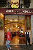 Spain,Barcelona,Ramblas,Cafe de Opera,people