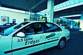 Berlin, Petrol station, Taxi at gas station