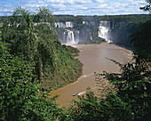 Iguazu Falls on Iguazu River. Argentina-Brazil border