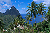 Soufrière and the Pitons. St. Lucia. West Indies