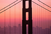 Sunrise on the Golden Gate Bridge. San Francisco. USA