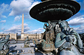 Place de la Concorde and Neptune Fountain. Paris. France