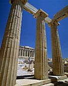 Propylaea Colonade and Parthenon. Acropolis. Athens. Greece