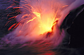 Lava into Ocean. Hawaii Volcanoes National Park.Hawaii. USA