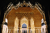 Patio de los leones in La Alhambra. Granada. Andallusia. Spain