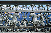 Decorative wrought on a bridge in St Petersburg, Russia