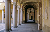Courtyard in University of Pavia . Lombardy, Italy