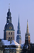 St. Peter s Church from Vansu bridge on Daugava river. Riga, Latvia