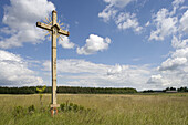 Wooden cross near Antasava. Lithuania