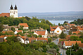 Town View with Abbey Church. Late Afternoon. Tihany. Lake Balaton Region. Hungary.