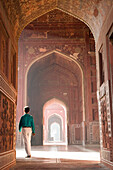Taj Mahal. West Side Mosque. Hall Detail. Uttar Pradesh. Agra. India.