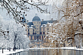 Chateau de Vizille Park after winter storm. Vizille. Isère. French Alps. France.