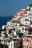 Town View from Amalfi Coast Road. Morning. Positano. Amalfi Coast. Campania. Italy.