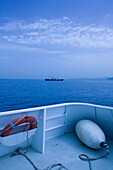Aboard the Ischia Ferry. Procida. Bay of Naples. Campania. Italy.