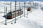 Riffelberg (el. 2582 meters)-Gornergrat Train / Winter. Zermatt. Wallis/Valais. Switzerland.