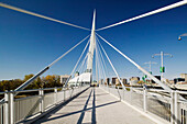 Esplanade Riel Pedestrian Bridge. Daytime. Winnipeg. Manitoba. Canada.