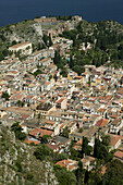 Town View from Monte Tauro, Taormina. Sicily, Italy